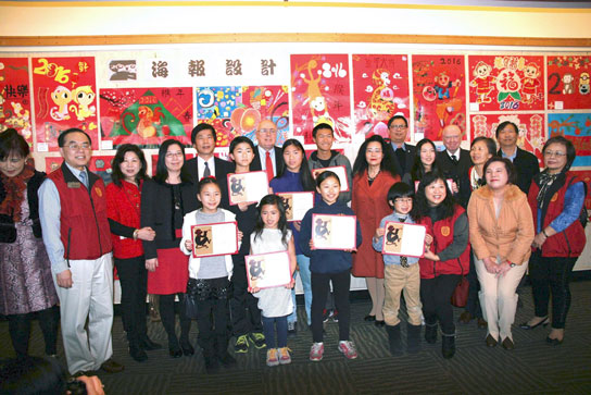 Group of Students at Year of the Monkey painting exhibition