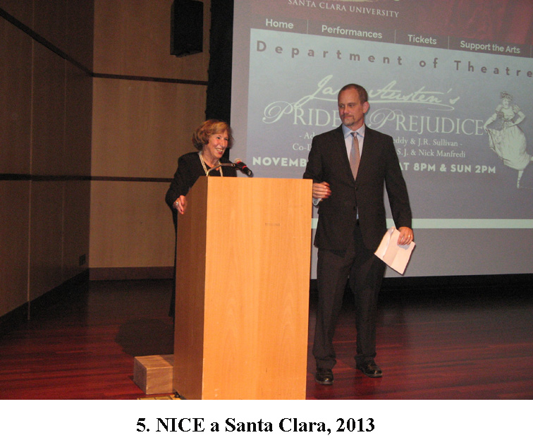 Man and woman at podium giving a presentation